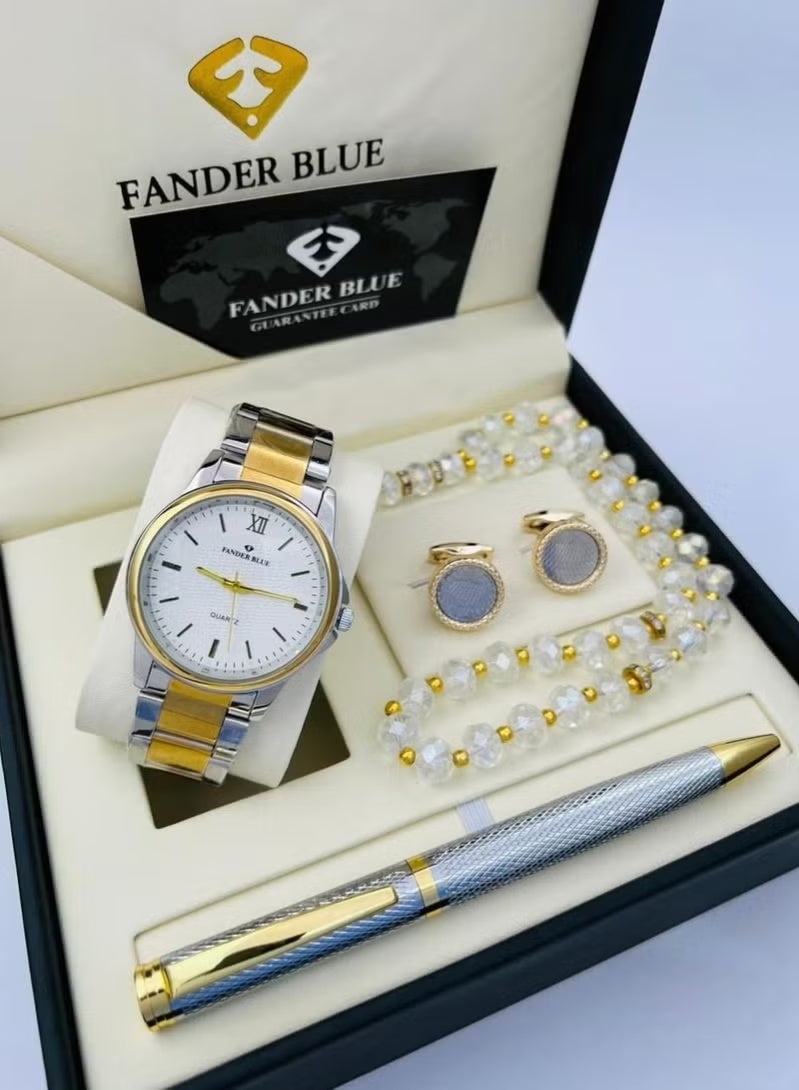 FANDER BLUE Men's Watch and Cufflinks Set