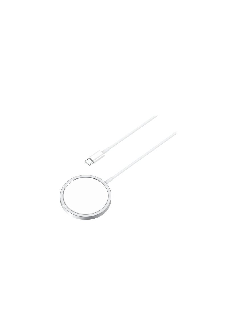 Lazor Powerplus Wireless Magnetic Charger for Iphone 12-AD87 Silver - Image 2