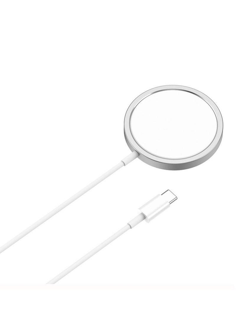 Lazor Powerplus Wireless Magnetic Charger for Iphone 12-AD87 Silver - Image 3