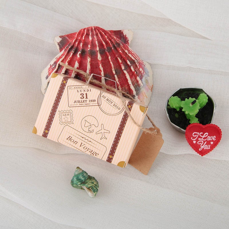 50Pcs Suitcase Favor Boxes Vintage Favor Box Candy Gift Bag for Travel Theme Party Wedding - Image 3