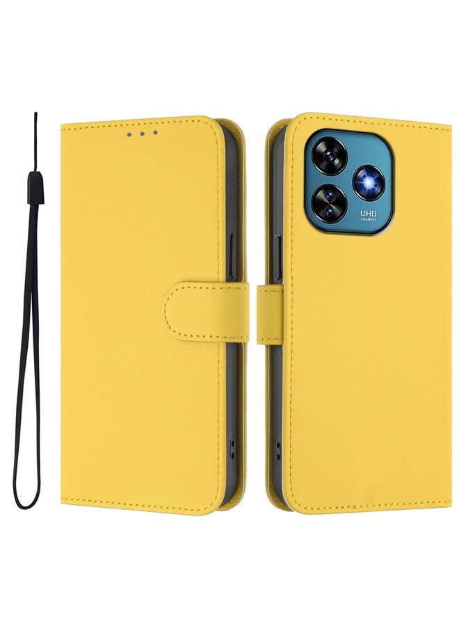 اس-توب جراب لهاتف Oukitel C51 مصنوع من الجلد بلون سادة مع حبل تعليق - Image 2