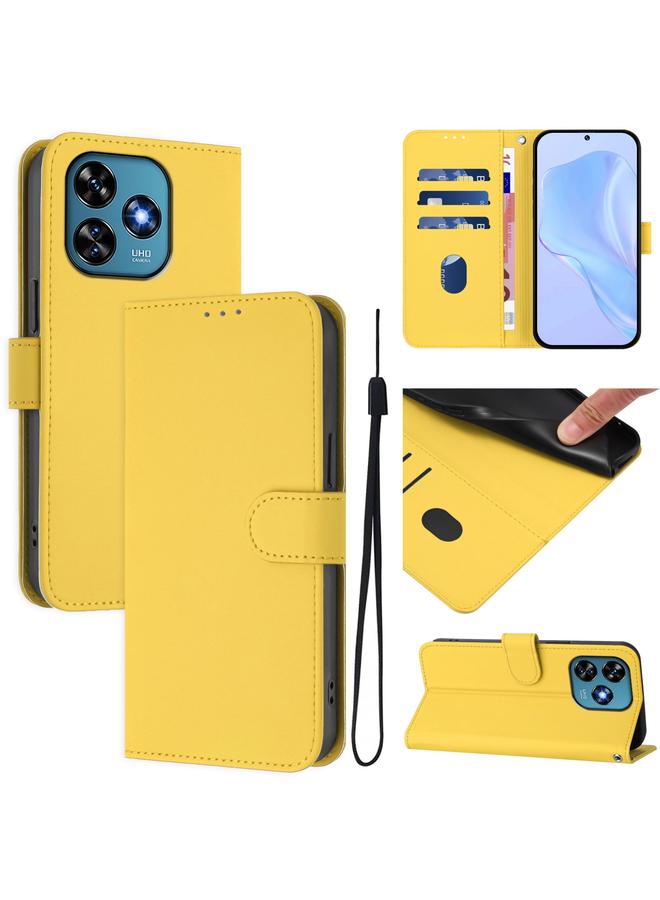 اس-توب جراب لهاتف Oukitel C51 مصنوع من الجلد بلون سادة مع حبل تعليق - Image 1