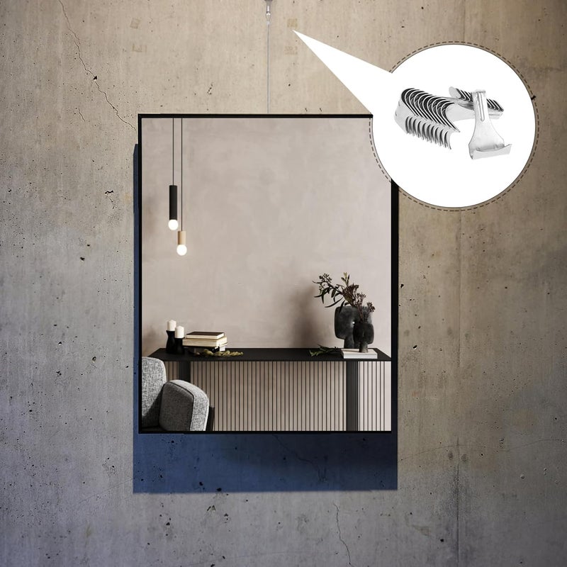 JECOMPRIS Picture Hanging Hooks 12pcs Metal Rail Hooks No Drilling for Art Display - Image 4
