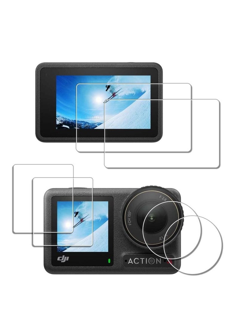 Screen Protector for DJI Osmo Action 4 Tempered Glass Anti-scratch Glass Hard Protective Film Shield Cover (6pcs) - Image 1