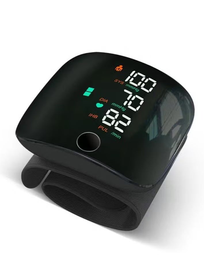 WEB306 Automatic Wrist Blood Pressure Monitor with Digital Display, Systolic, Diastolic and Pulse Measurement, 2 User Mode, High Blood Pressure Alert and Voice Broadcast, Black - Image 1