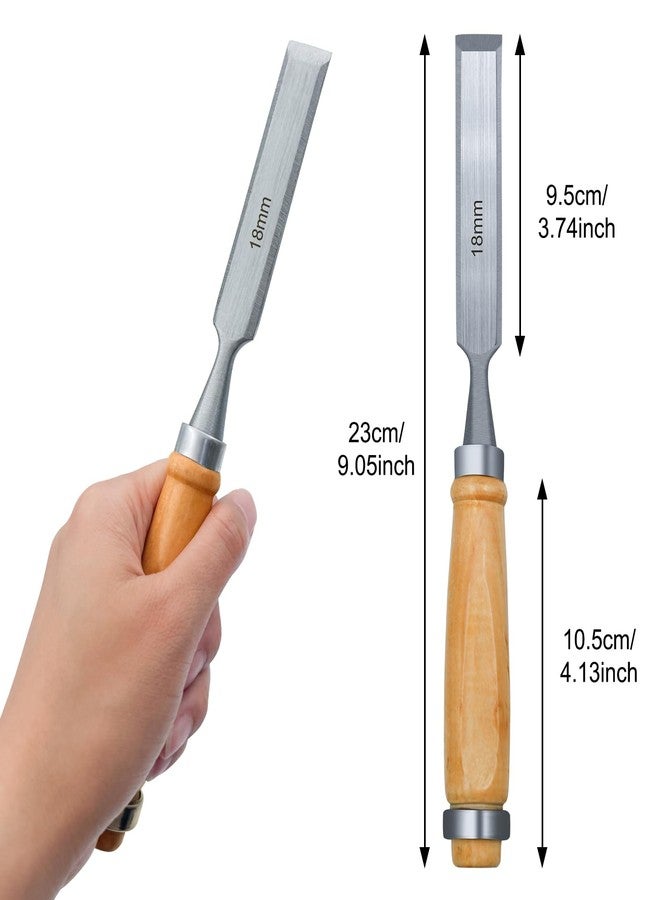Zalaxt Wood Chisel Set for Woodworking, 4 pcs CR-V Steel Chisel Set for DIY with Wood Handle, Carpenter Woodworking Tools - Image 3