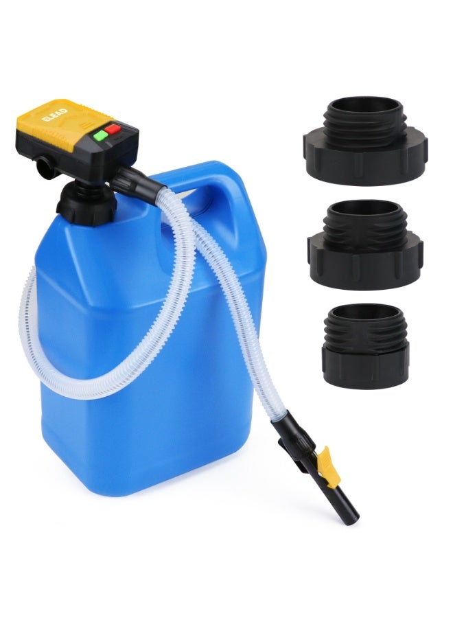 ELEAD مضخة نقل وقود ذاتية التوقف، محمولة وتعمل بالبطاريات مع 3 محولات لأغطية الخزانات، بتدفق فعال 3.2 جالون في الدقيقة، وسهلة الاستخدام لمختلف حاويات الوقود - Image 1