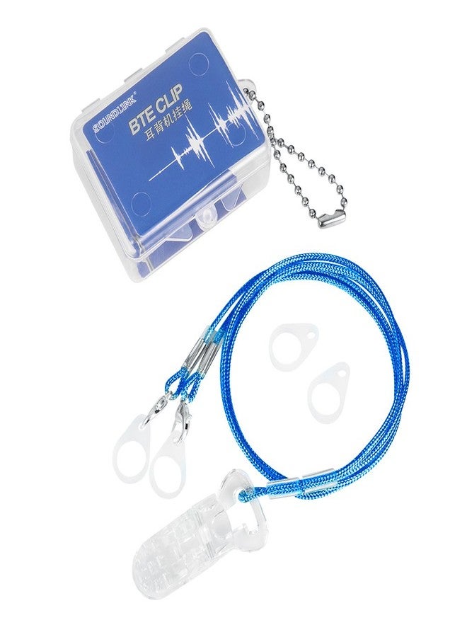 SoundLink Hearing Aids Clip for Adults - Portable Hang Rope Anti-Lost Lanyard Fixation Cord Protection Rope Otoclips for Seniors (Blue) - Image 1