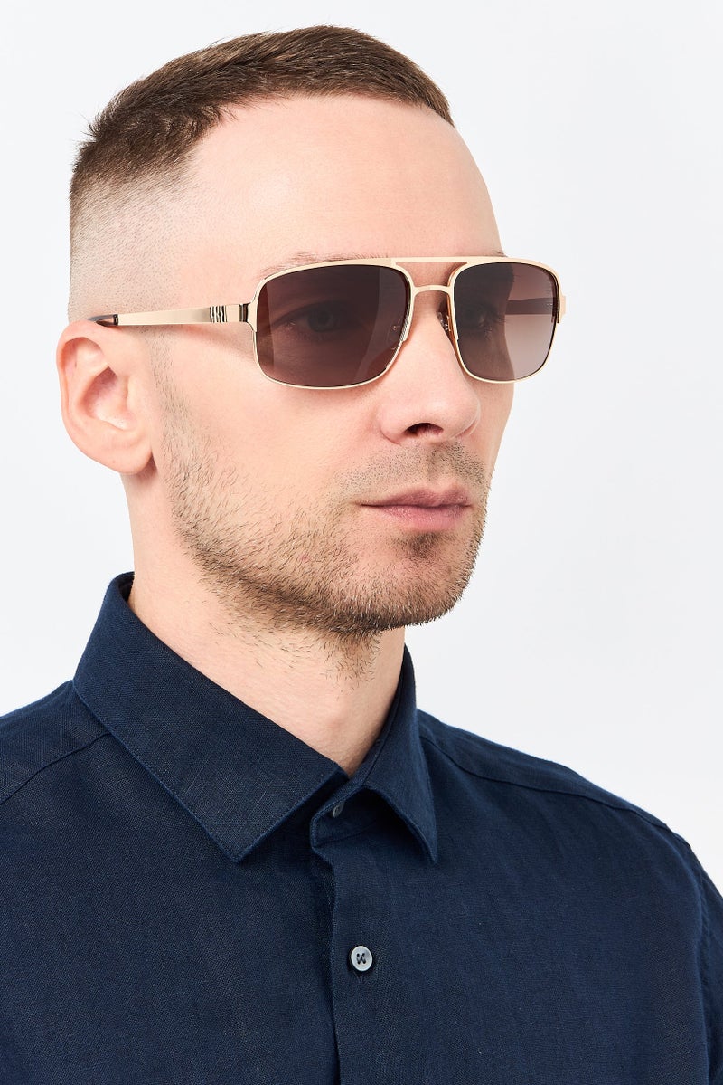 Timberland Men TB0006532H63 Aviator Sunglasses, Gold - Image 2
