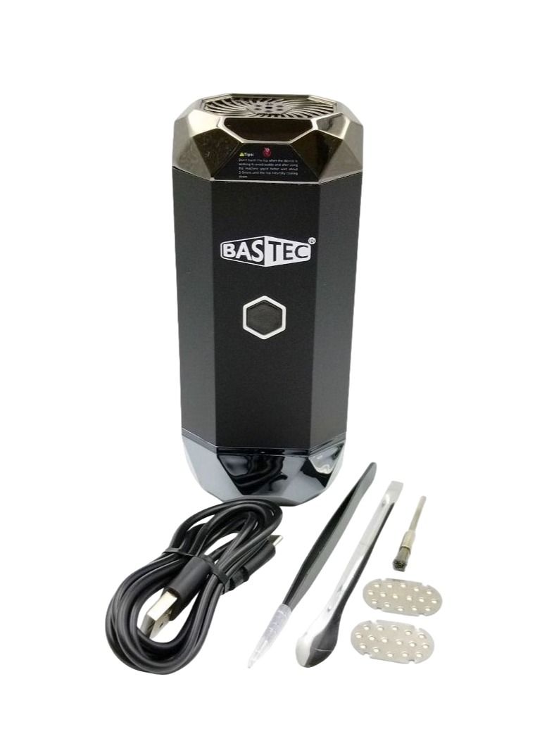 باس تيك مبخرة الكترونية بشكل كريستالي تعمل بالشحن وسهلة الحمل - اسود - Image 4