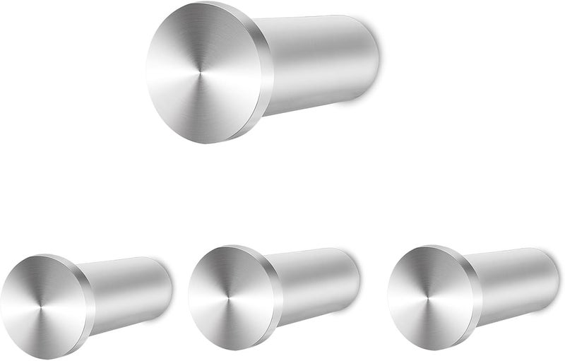 4 Pack Stainless Steel Wall Hooks Heavy Duty Coat Hooks for Bathroom Bedroom Kitchen - Image 1