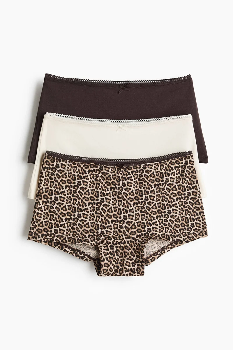 اتش اند ام سروال بوكسر قطني - عبوة من 3 قطع