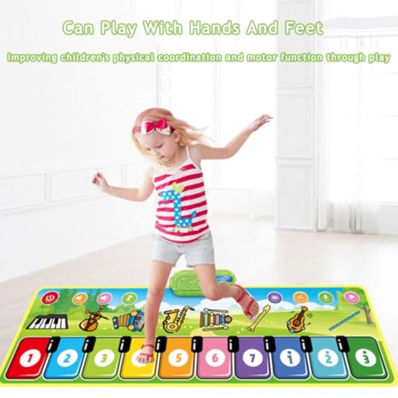 Piano Music Dance Mat, Music Mat For,'s Soft Touch Game Pad With 8 Instrument Sounds, Touch Musical Mat Gift Toys For 2 3 4 5 6 Years Old Boys Girls - Image 3