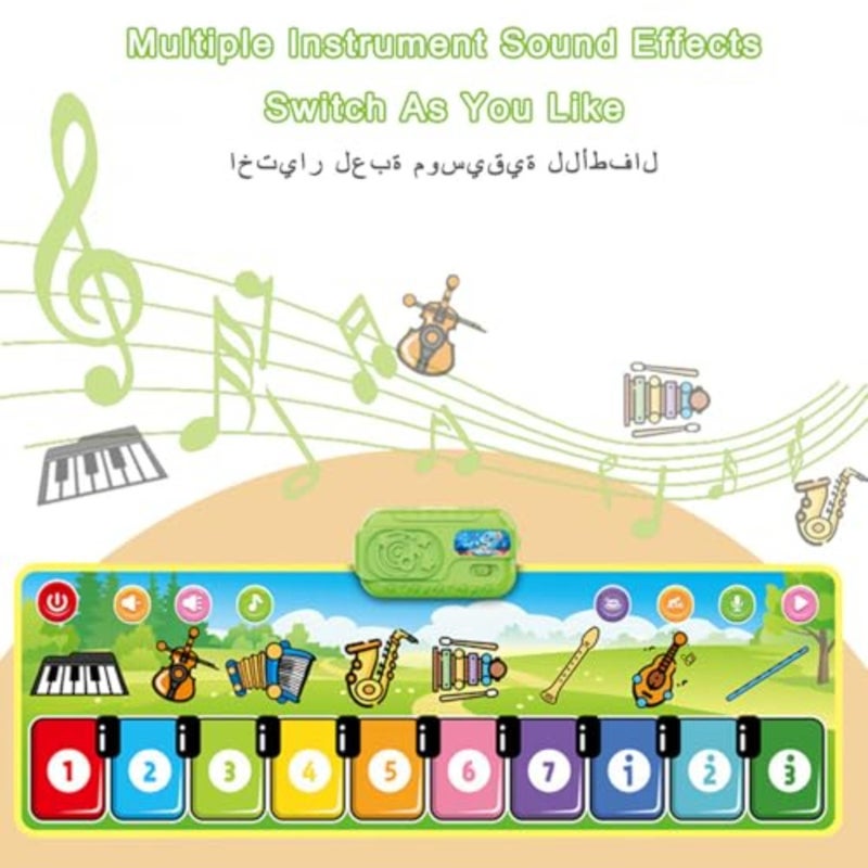 Piano Music Dance Mat, Music Mat For,'s Soft Touch Game Pad With 8 Instrument Sounds, Touch Musical Mat Gift Toys For 2 3 4 5 6 Years Old Boys Girls - Image 5