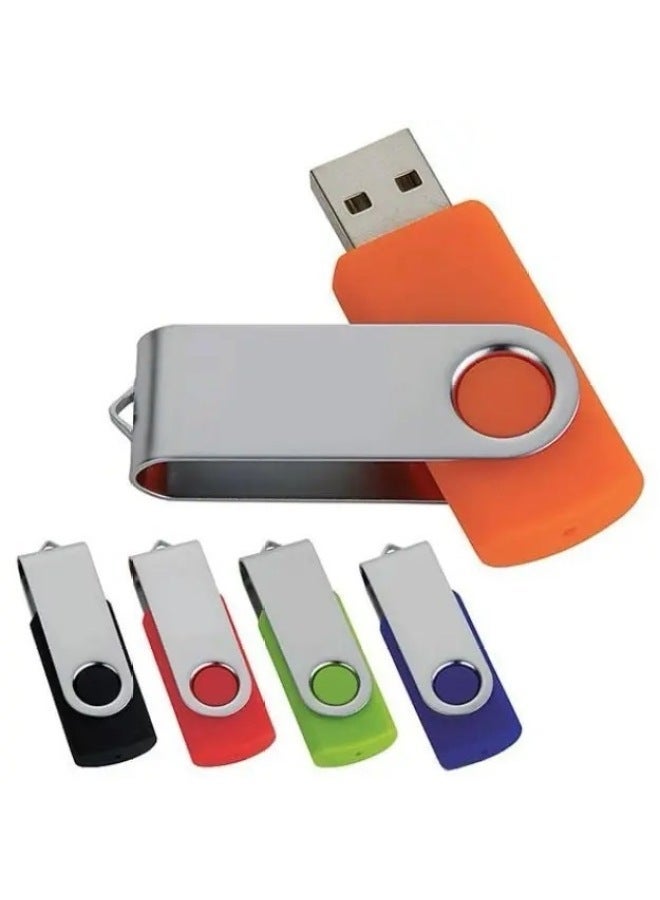 Rotating USB Flash Drive Small Capacity 1g2g4g8g Gift Manufacturers Blue Metal Clip Drive-Color:White-Capacity:4GB - Image 5