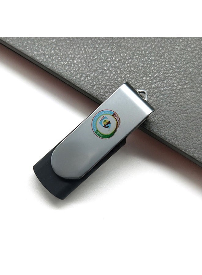 Rotating USB Flash Drive Small Capacity 1g2g4g8g Gift Manufacturers Blue Metal Clip Drive-Color:White-Capacity:4GB - Image 3