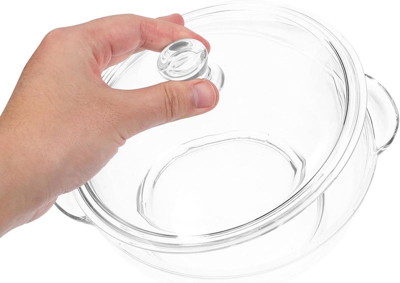 Glass Stewing Pot with Lid Double Ear Design 2.5l High Borosilicate Glass Multi-functional Stockpot Household Stove Top Noodle Soup Cooking Pan for Home Kitchen - Image 4