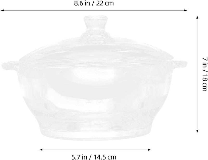 Glass Stewing Pot with Lid Double Ear Design 2.5l High Borosilicate Glass Multi-functional Stockpot Household Stove Top Noodle Soup Cooking Pan for Home Kitchen - Image 2