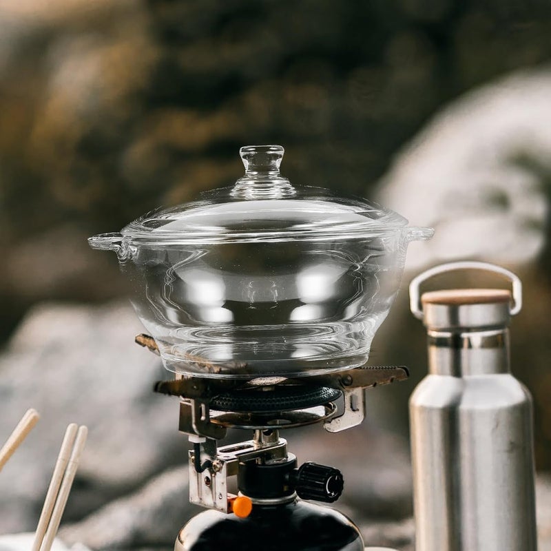 Glass Stewing Pot with Lid Double Ear Design 2.5l High Borosilicate Glass Multi-functional Stockpot Household Stove Top Noodle Soup Cooking Pan for Home Kitchen - Image 5