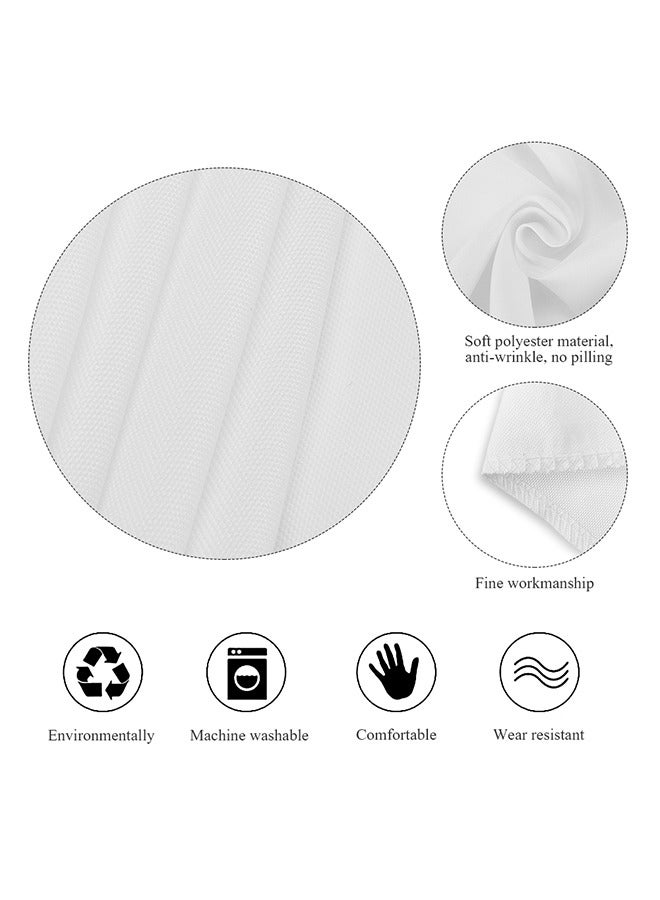 ويسفور مفرش مائدة أبيض مستدير قابل للغسل والتنظيف بالمسح من البوليستر لغطاء الطاولة من ويسفور لطاولة الزفاف والمآدب والمطاعم والمطاعم والحفلات وديكور الطاولات والمناسبات بقياس 229 سم - Image 4