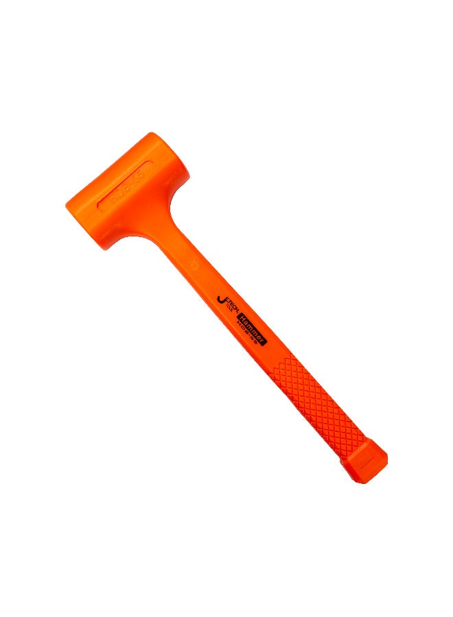 jetechtool Jetech 55oz Dead Blow Hammer, Rubber Shockproof Hammer, Durable, Non-Slip Checkered Grip, Neon Orange - HDB-55 - Image 1