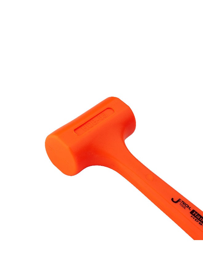 jetechtool Jetech 55oz Dead Blow Hammer, Rubber Shockproof Hammer, Durable, Non-Slip Checkered Grip, Neon Orange - HDB-55 - Image 3