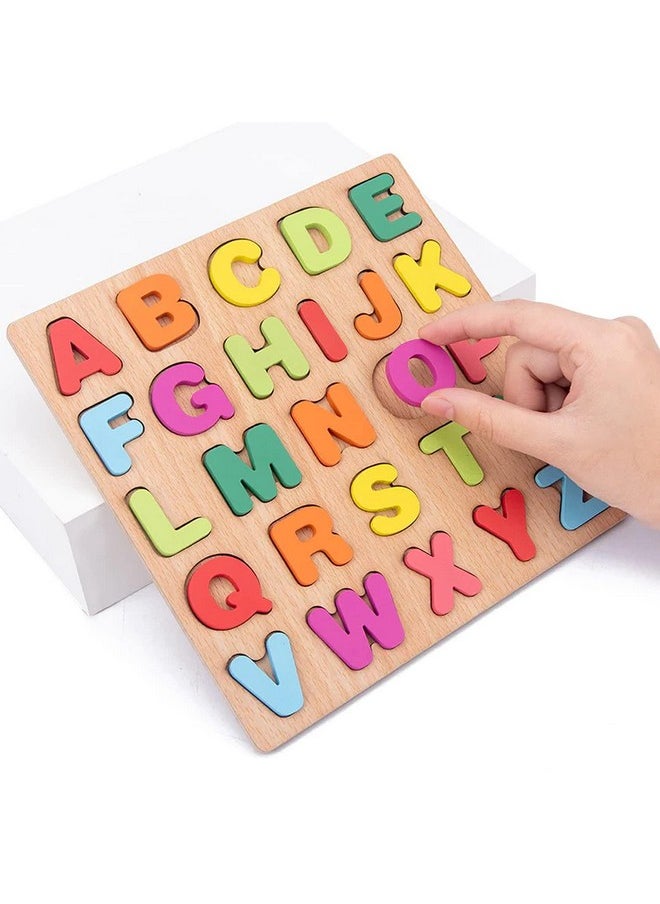 Wooden Alphabet Abc -Numbers & Shapes Puzzles For Kids | Abc Puzzle Board For Toddlers | Preschool Educational Learning Letter Toys, Montessori Sturdy Wooden Construction Puzzle (Alphabet Abc) - pzsku/ZA8944F6044E3C68AAEA2Z/45/_/1735817581/3cd58106-5678-4781-a3a2-8ed35eb7fde8