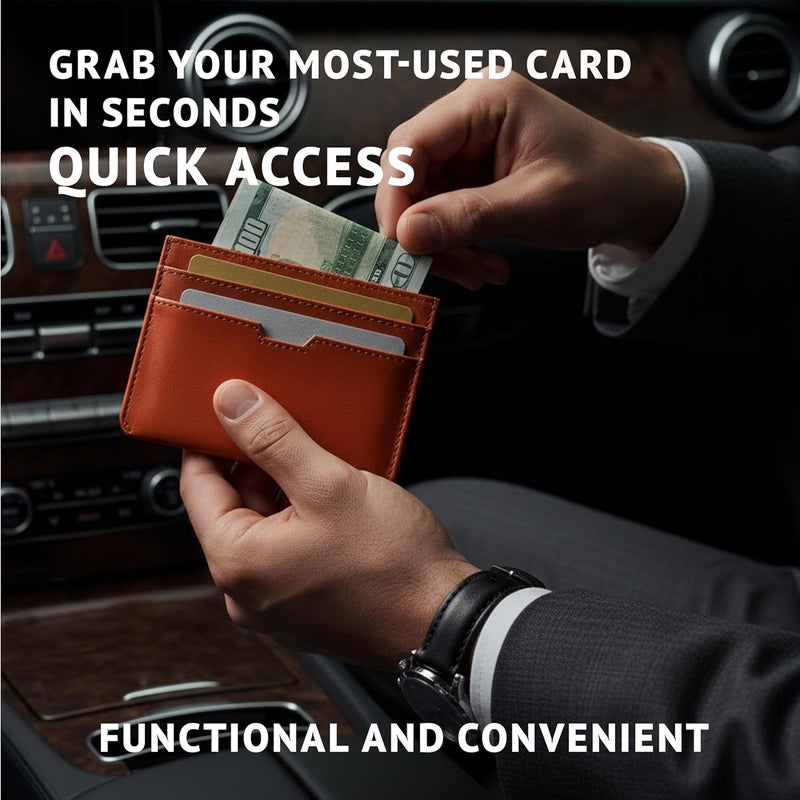 فاولتسكين حامل البطاقات النحيف MOORGATE - محفظة جلدية بسيطة، غلاف حجب RFID، يناسب الجيب الأمامي، للرجال والنساء - Image 5