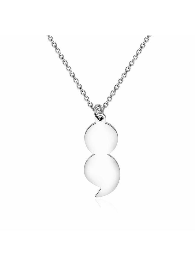 WUSUANED Mental Health Awareness Necklace Semicolon Motivational Pendant Necklace Project Semicolon Jewelry - Image 1