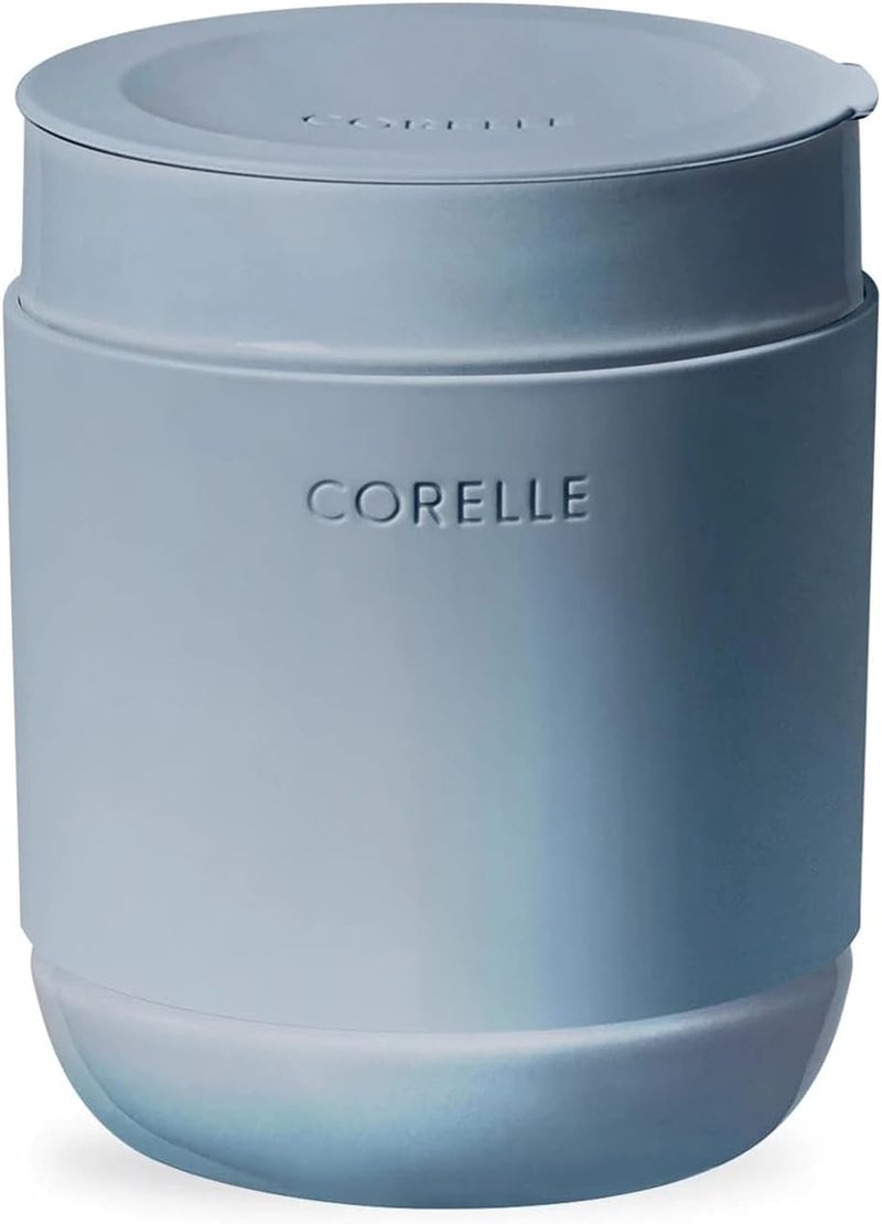 Corelle Stoneware 4-Pc Tumbler Set of 2 with Lids, Handcrafted Artisanal Travel Mug, Solid Glaze Stoneware, 13-1/2-Oz Travel Coffee Mug Set, Oatmeal - Image 2