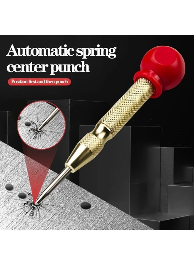 Automatic Spring Center Punch 2pcs Quick Positioning Non Slip Chrome Vanadium Steel - Image 2