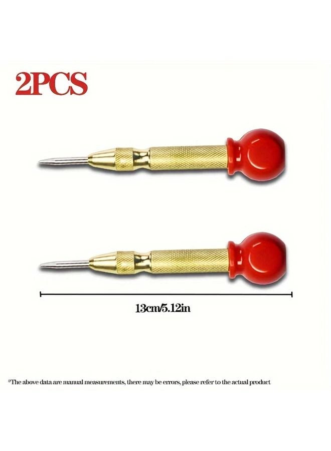 Automatic Spring Center Punch 2pcs Quick Positioning Non Slip Chrome Vanadium Steel - Image 1