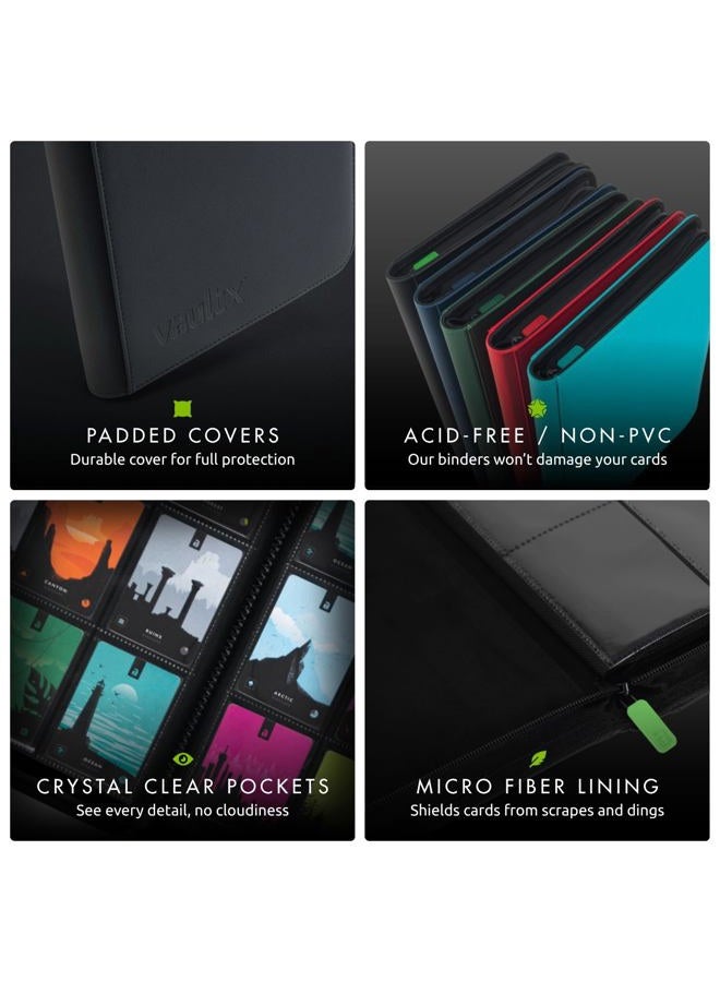 Vault X 12 Pocket Trading Card Zip Binder, 480 cards, Premium Exo-Tec Album Material, 20 Side-Loading Pages, Folder for Collectible Card Games, Sports, TCG (Black) - Image 5