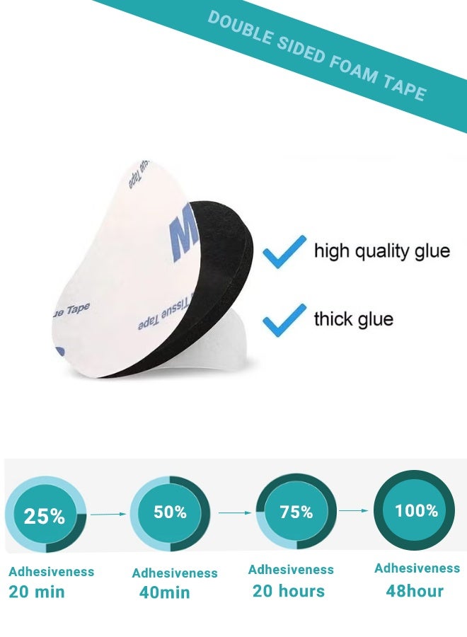 3 M 100 Pcs Double Sided Tape, Strong Heavy Duty Waterproof Tape, Adhesive Foam Pad Tape, Self-Adhesive Tape, Square & Round, for Home, Office, 40×40mm - Image 2