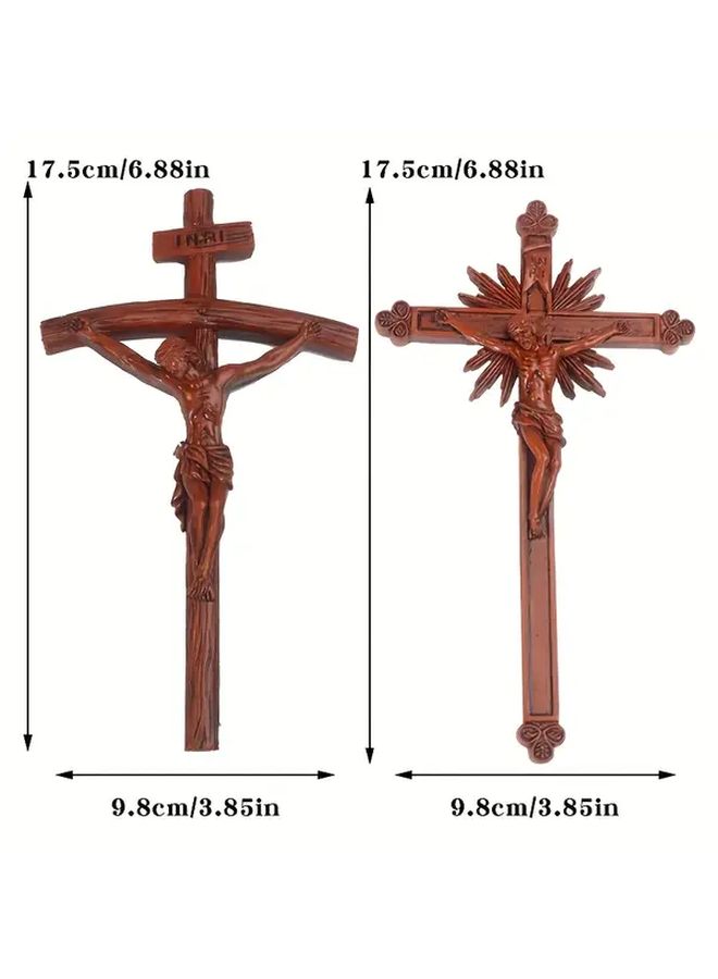 Handheld Golden Resin Prayer Cross Statue Two Colors Available Religious Decor - Image 3