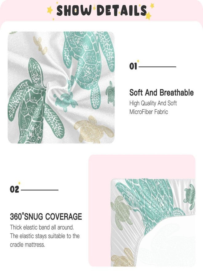 WELLDAY Sea Turtle Crib Sheets, Crib Sheets for Boys Girls, Breathable Soft Standard Toddler Crib Sheet 52 X 28 Inches - Image 4