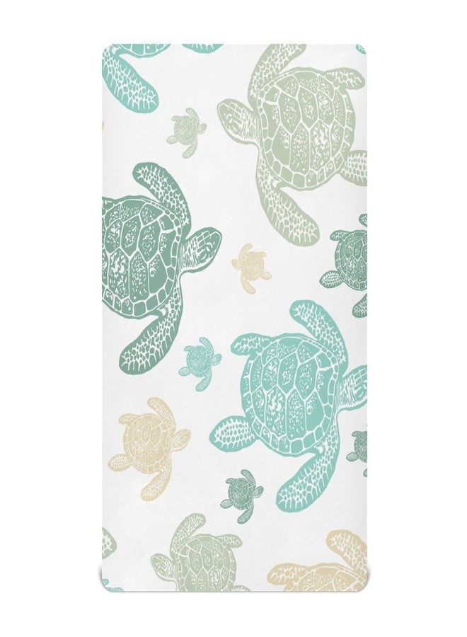 WELLDAY Sea Turtle Crib Sheets, Crib Sheets for Boys Girls, Breathable Soft Standard Toddler Crib Sheet 52 X 28 Inches - Image 1