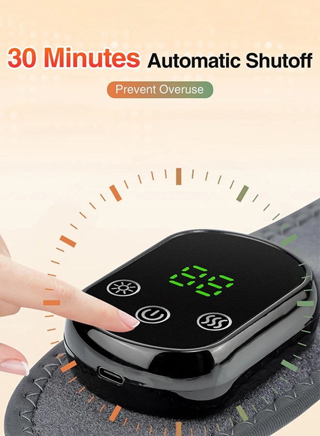جهاز تدليك الكاحل بالتدفئة مع 3 أوضاع اهتزاز، و5 إعدادات للحرارة، وجهاز سبا للقدم قابل لإعادة الشحن عبر منفذ USB للاسترخاء أثناء التنقل - Image 5