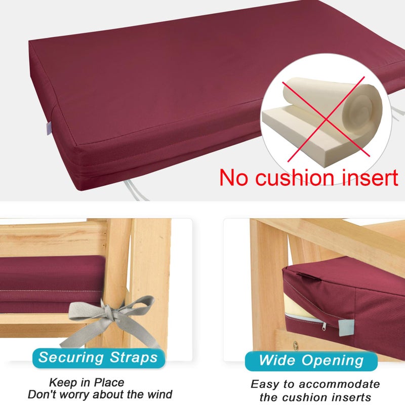 NettyPro Patio Bench Swing Cushion Cover, Outdoor Furniture Cushion Covers Replacement Water Resistant UV Protection Outside Loveseat Cushion Slipcovers with Zipper, 45 x 18 x 3 Inch - Image 4