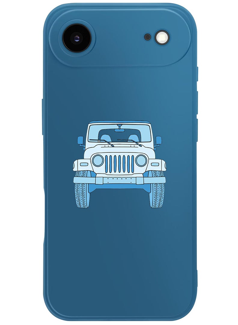 Theodor Protective Slim Fit Case Liquid Silicone Cover with Full Body Protection Anti-Scratch Shockproof Case For Apple iPhone 17 Air (Blue) Jeep - Image 1