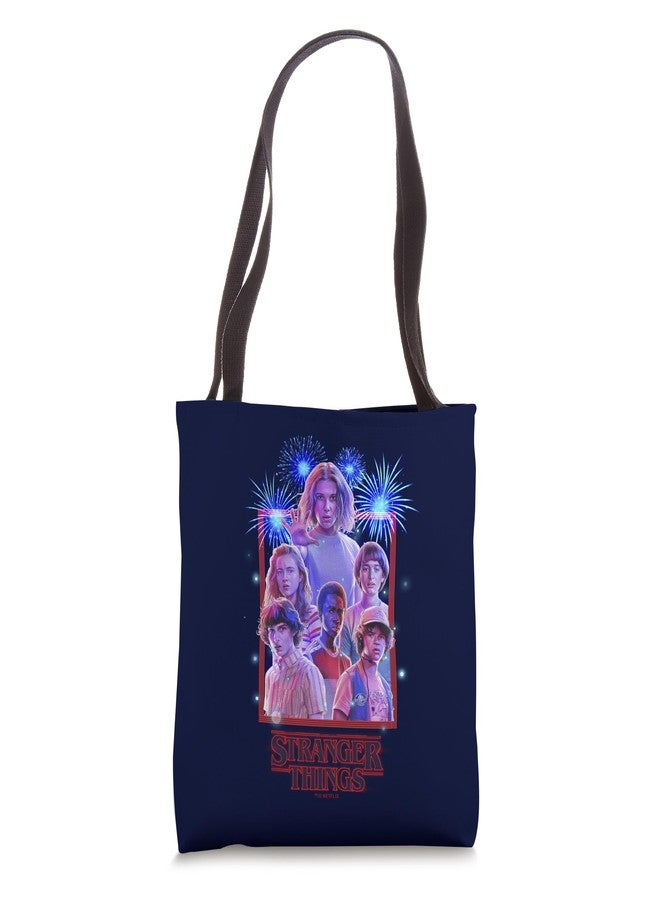 Stranger Things Netflix Stranger Things Group Shot Fireworks Poster Tote Bag - Image 1