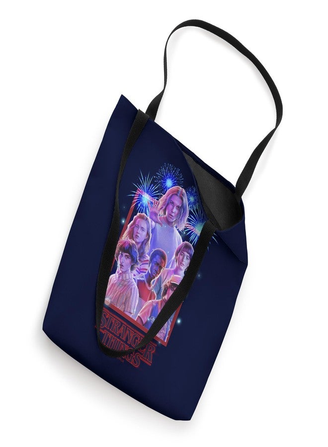Stranger Things Netflix Stranger Things Group Shot Fireworks Poster Tote Bag - Image 2