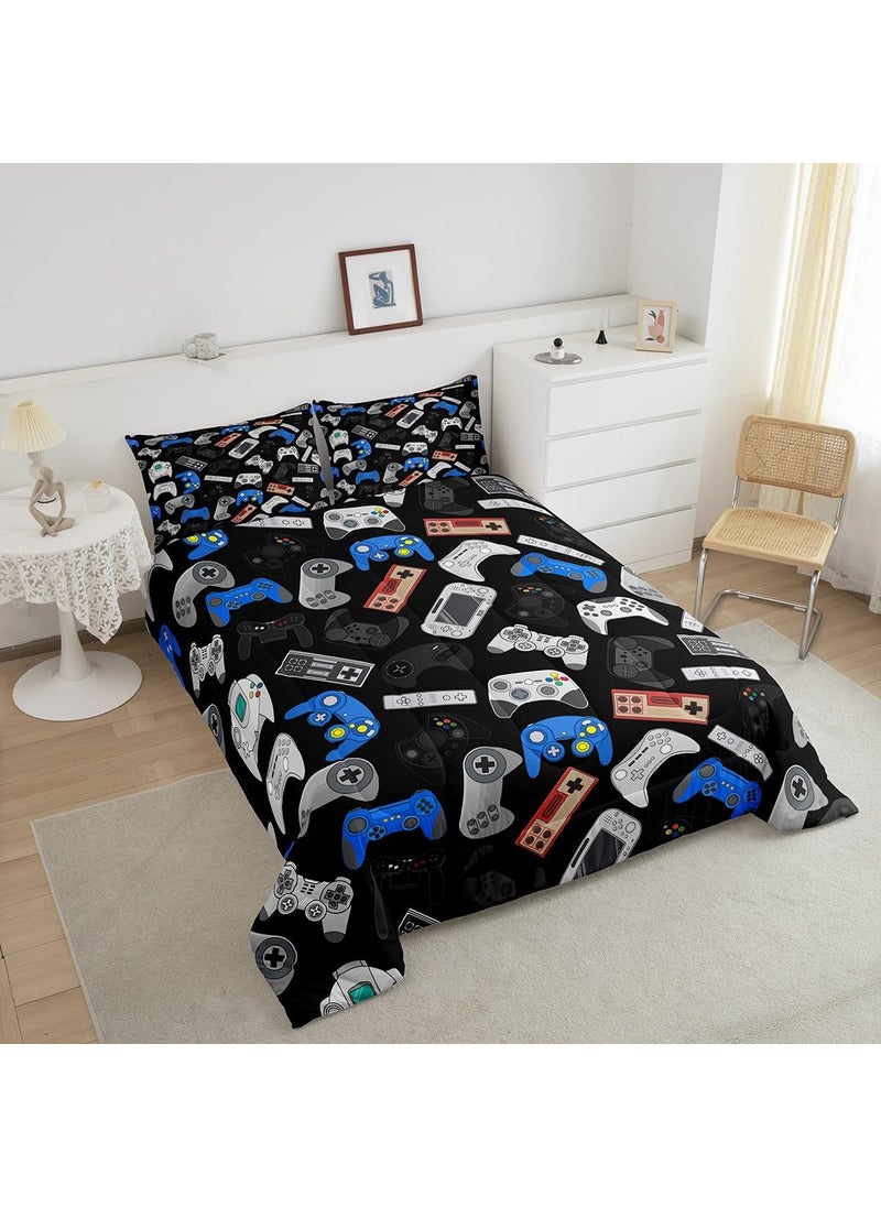 Erosebridal Erosebridal Teens Gamepad Comforter Set  Modern Gamer Down Comforter Twin Size for Kids Boys Children Youth  Video Game Bedding Set Player Gaming Joystick Duvet Insert for Bedroom  Black Blue  - Image 3