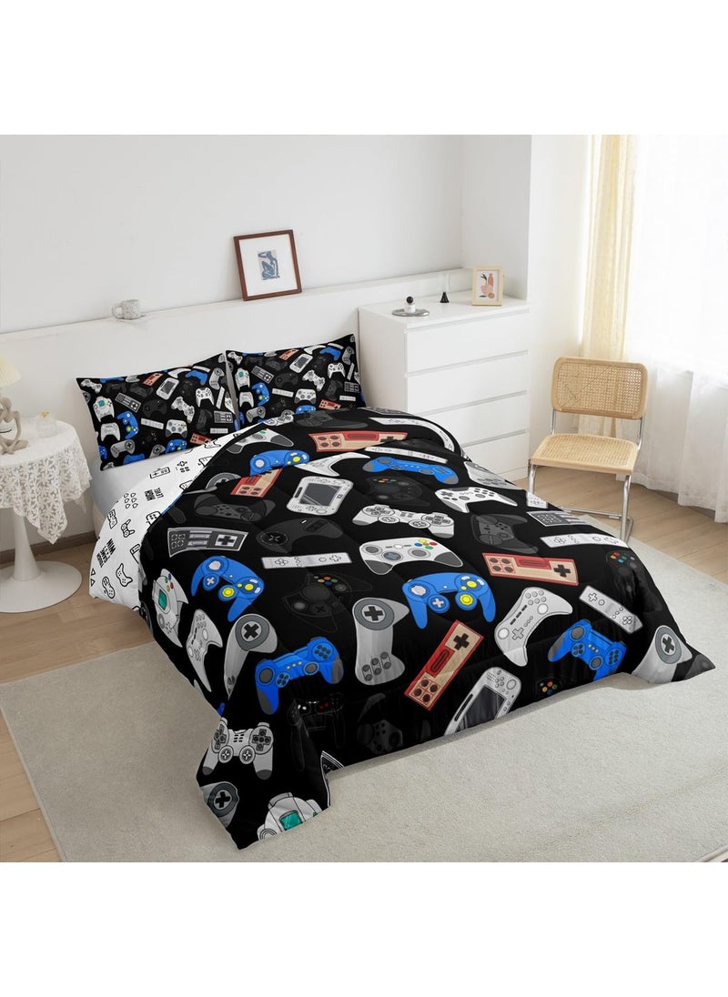 Erosebridal Erosebridal Teens Gamepad Comforter Set  Modern Gamer Down Comforter Twin Size for Kids Boys Children Youth  Video Game Bedding Set Player Gaming Joystick Duvet Insert for Bedroom  Black Blue  - Image 4