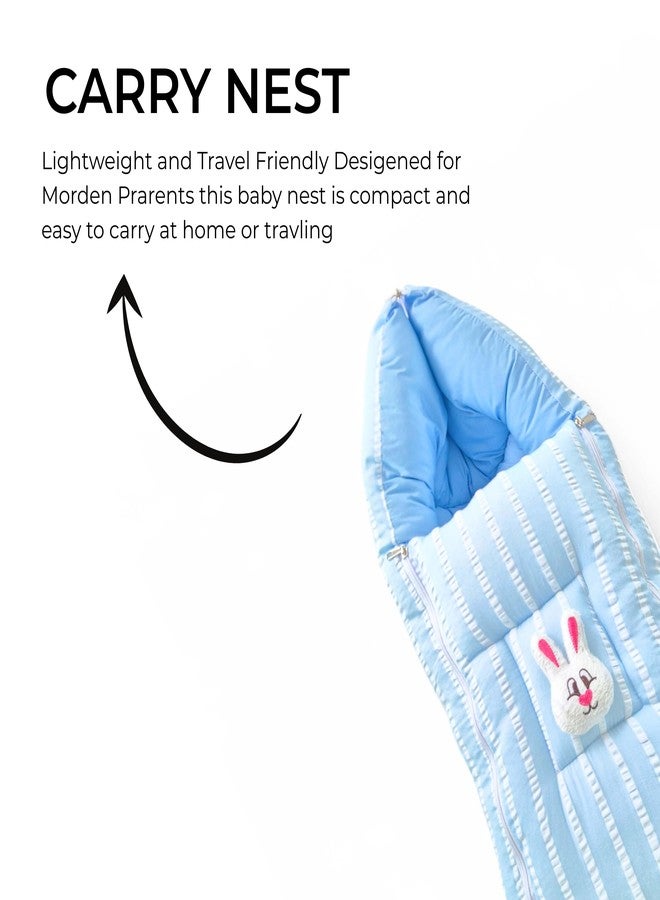 VoiDrop Cotton Baby Sleeping Bag for Newborns Soft & Cozy Infant Carry Nest | Baby Portable Travelling Bed for Baby Carrying & co Sleeping, Unisex Baby Sleeping Bed - Image 2