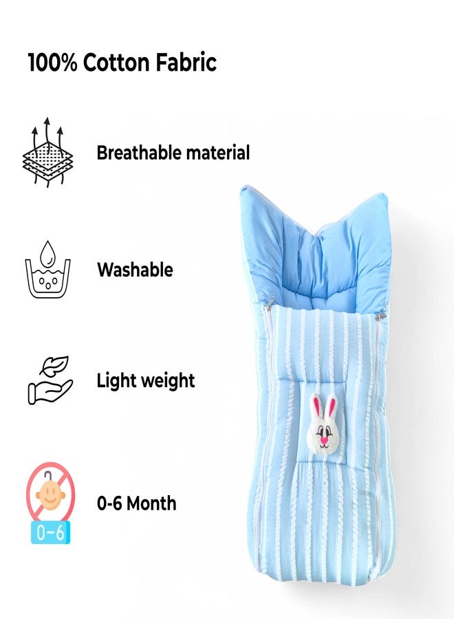 VoiDrop Cotton Baby Sleeping Bag for Newborns Soft & Cozy Infant Carry Nest | Baby Portable Travelling Bed for Baby Carrying & co Sleeping, Unisex Baby Sleeping Bed - Image 3