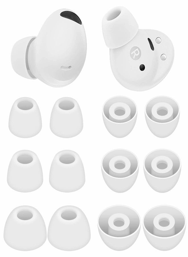 JNSA Silicone Ear tip Replacement for Galaxy Buds Pro Earbuds, S/M/L 3 Size 6 Pairs,Fit in The Case, Earbuds Ear Gels Ear Tips, (White) 2prow - Image 1