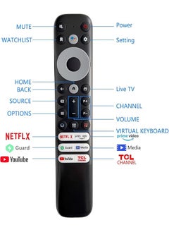 erorex Replacement Tcl Remote Control Rc902V For Tcl Android Tv Mini Led Qled 4K Uhd Smart Tv With Netflix Youtube Guard Media And Tcl Channel No Voice Function  - Image 3