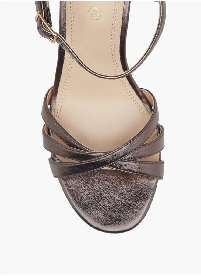 Paprika Women's Strappy Blocked Heel Sandals with Hook and Loop Closure