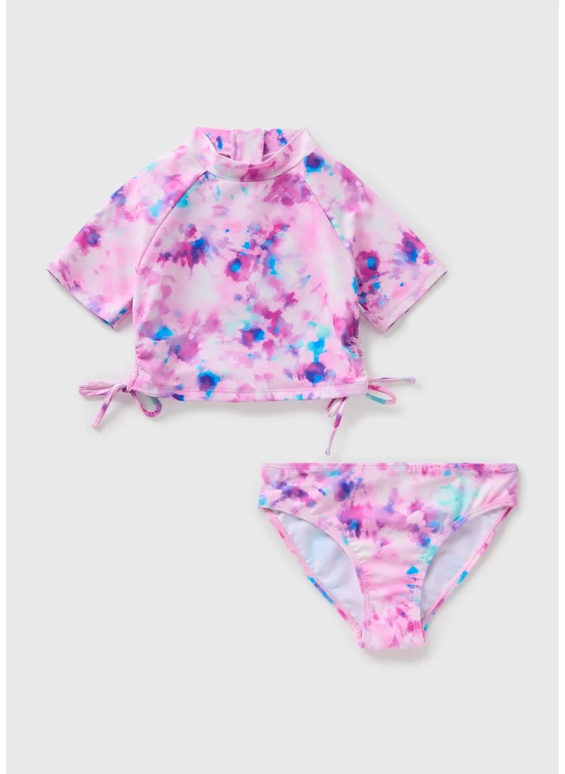 Matalan Girls Pink Marble Tankini